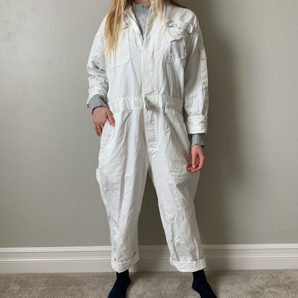 Vintage White Painters Jumpsuit